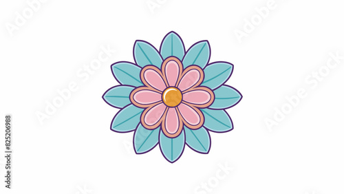 Flower A delicate and colorful plant with soft petals arranged in a circular shape around a center. It has a long thin stem and often emits a pleasant. Cartoon Vector.