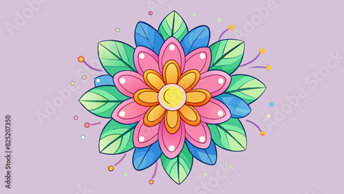 In a flower the central part is the vibrant and colorful bloom that is surrounded by delicate petals radiating beauty and drawing the attention of. Cartoon Vector.