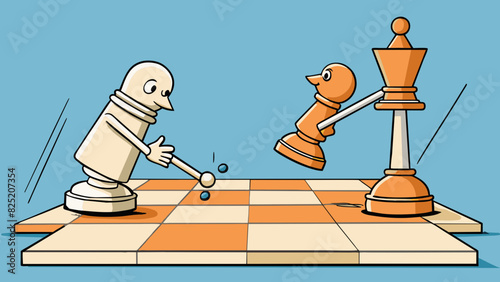 In a game of chess the en passant move allows a pawn to capture an opponents pawn that has just moved two spaces forward. It involves the unique. Cartoon Vector.