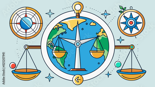 Laws function as a compass for society providing direction and parameters for behavior while also ensuring accountability for ones actions.. Cartoon Vector.