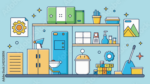  Maintains organization and order. Cartoon Vector.