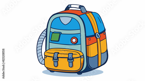 Next is a versatile and stylish backpack with multiple compartments for organization. It has a padded back and ss for comfort and is made of a durable. Cartoon Vector.