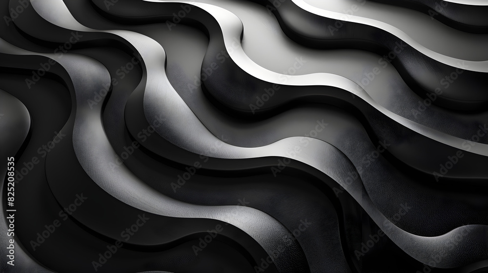 Obraz premium Black Background with Wavy Lines