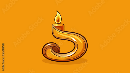 shiny metallic s reflecting the warm golden tones of a flickering candle flame each bend and twist of the s creating a unique reflection.. Cartoon Vector.