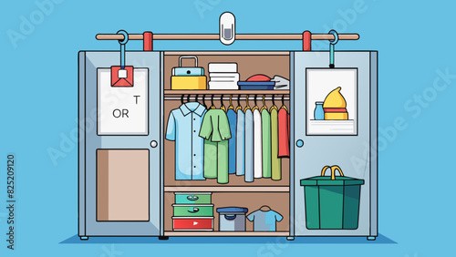 The best way to maintain a clean and organized closet is to regularly go through clothes and donate or discard items that are no longer needed and to. Cartoon Vector.