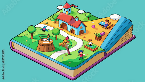 The book was filled with intricate illustrations and popup scenes therefore guaranteed to captivate and entertain young readers.. Cartoon Vector.