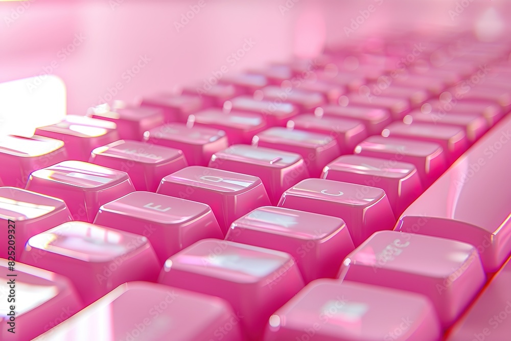 A pink keyboard with the letters E, F, and C on it A pink keyboard with the letters E, F, and C on it