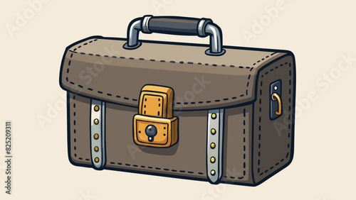 The case was a large heavyduty briefcase made of black leather. It had a rigid structure and a combination lock on the front. Inside there were. Cartoon Vector.