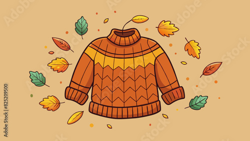 The comforting feeling of a cozy sweater keeping you warm as the leaves change and fall reminding you of the changing of seasons once again.. Cartoon Vector.