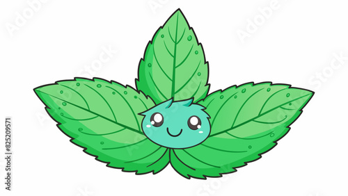 The cooling effect of a mint leaf on the skin providing a refreshing sensation and a slight tingling feeling.. Cartoon Vector.
