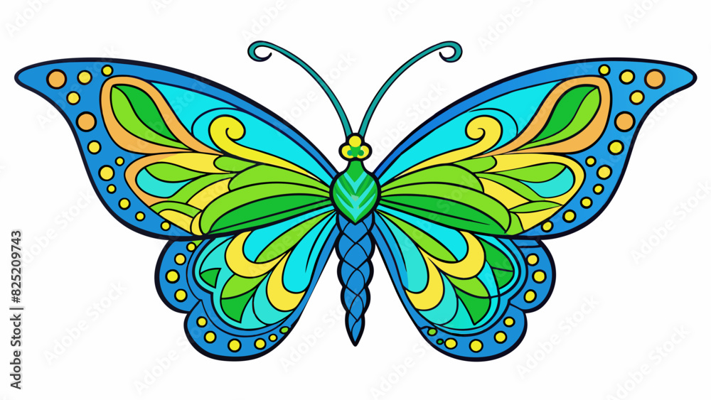 The elegant butterfly danced through the air its wings painted with intricate patterns of bright blues greens and yellows a true masterpiece of. Cartoon Vector. The elegant butterfly danced through the air its wings painted with intricate patterns of bright blues greens and yellows a true masterpiece of. Cartoon Vector.