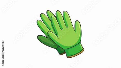 The final illustration depicts a staple tool in any gardeners nal a sy pair of gardening gloves. Made from thick durable material these gloves provide. Cartoon Vector. photo
