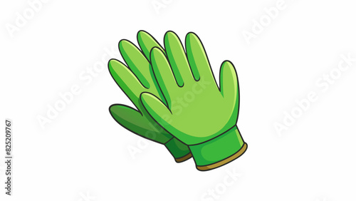 The final illustration depicts a staple tool in any gardeners nal a sy pair of gardening gloves. Made from thick durable material these gloves provide. Cartoon Vector.