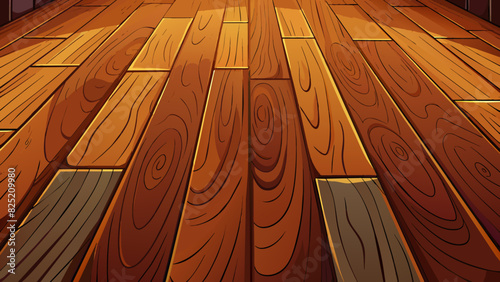 The floor is made of dark polished wood giving off a rich and luxurious feel. The wood grain is visible adding texture to the room.. Cartoon Vector.