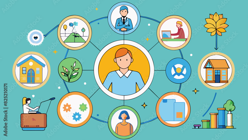 The holistic approach takes into consideration all aspects of a situation rather than just focusing on one aspect. It involves looking at the big. Cartoon Vector.