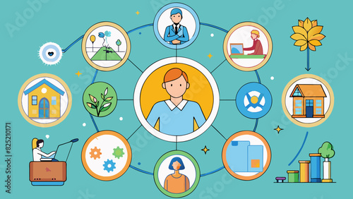 The holistic approach takes into consideration all aspects of a situation rather than just focusing on one aspect. It involves looking at the big. Cartoon Vector.