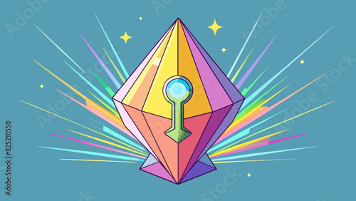 The mysterious crystal was said to possess unbelievable powers. When p in the sunlight it emitted a dazzling rainbow of colors and when held it seemed. Cartoon Vector.