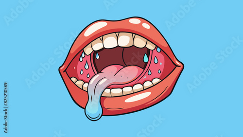 The mouth is a wet pink cavity with a strong muscle called the tongue which is responsible for manipulating food and helping with speech production.. Cartoon Vector.