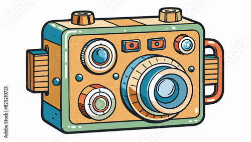 The old camera was difficult to operate with its many dials and settings that needed to be adjusted correctly in order to capture a clear and focused. Cartoon Vector.