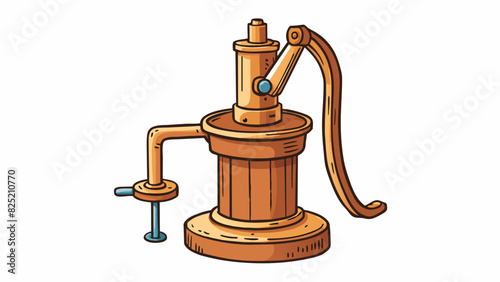 The old rusty handcranked water pump may have been small in size but its ability to draw up gallons of water from deep underground was a testament to. Cartoon Vector.