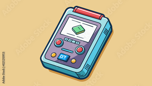The record was a small handheld device with buttons and a screen. It was used to store and organize important personal information such as contacts. Cartoon Vector.