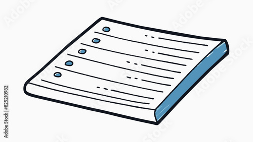 The record was a rectangular piece of paper with lines and spaces printed on it. It had small holes punched along the edges and was used to write down. Cartoon Vector.