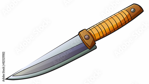 The sharp pointed edges of the knife suggest its purpose for ting and slicing reflecting its sharpness and precision.. Cartoon Vector.