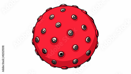 The sphere was made of a soft squishy material that bounced with every touch. It was bright red in color and had small black bumps covering its entire. Cartoon Vector.