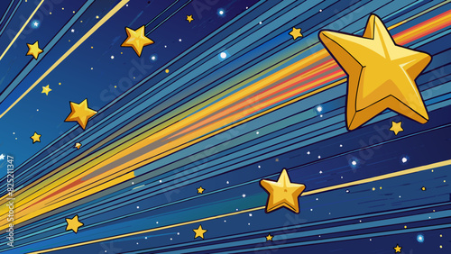 The stars shining brightly in the night sky their light traveling across space and time a reminder of the vast and everexpanding universe.. Cartoon Vector.