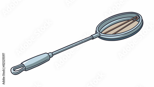 The utensil was a round metal object with four prongs at one end and a curved handle at the other. It was used for scooping and lifting food and had a. Cartoon Vector.