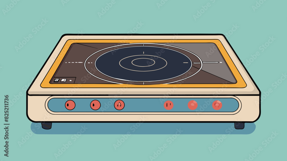 This modern induction cooker has a futuristic design with a sleek allglass surface. The burner zones are indicated by circles on the glass and the. Cartoon Vector. This modern induction cooker has a futuristic design with a sleek allglass surface. The burner zones are indicated by circles on the glass and the. Cartoon Vector.
