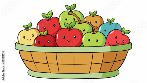 Think of a basket filled with different types of apples. The mean would be the apple that represents the average of all the different varieties in. Cartoon Vector.