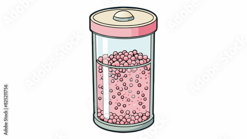 This object is a cylindrical container about 8 inches tall and 3 inches in diameter. It is made of clear plastic and has a screwon lid on the top. The. Cartoon Vector.
