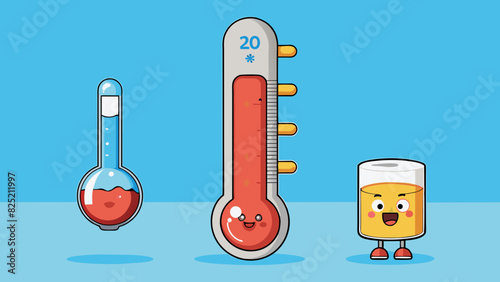 Whether a liquid is hot or cold can be determined by carefully touching it. If the liquid feels cold it is likely chilled whereas if it feels warm it. Cartoon Vector.