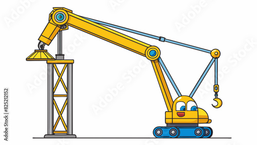 With his tall slender frame and bright yellow coat Jack was a familiar sight on the construction site. He had a long extendable arm and a sy base that. Cartoon Vector.