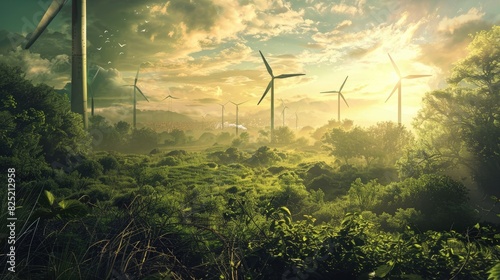 Green Energy Background: A Sustainable Future photo