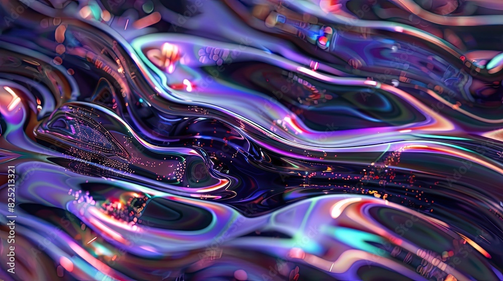 Abstract digital art with fluid, iridescent patterns in vibrant colors, creating a mesmerizing and dynamic visual effect. Abstract digital art with fluid, iridescent patterns in vibrant colors, creating a mesmerizing and dynamic visual effect.