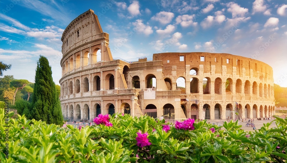 Naklejka premium View of the Colosseo Romano (Roman Coliseum) in Roma, Lazio, Italy.