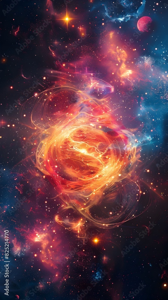 Mesmerizing Cosmic Explosion Radiating Celestial Energy and Luminous Interstellar Splendor Mesmerizing Cosmic Explosion Radiating Celestial Energy and Luminous Interstellar Splendor