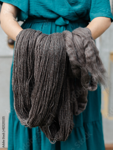 before and after handspun yarn photo