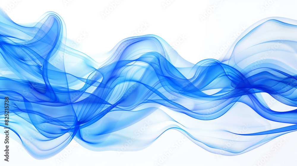 Fototapeta premium abstract blue waves on white background.