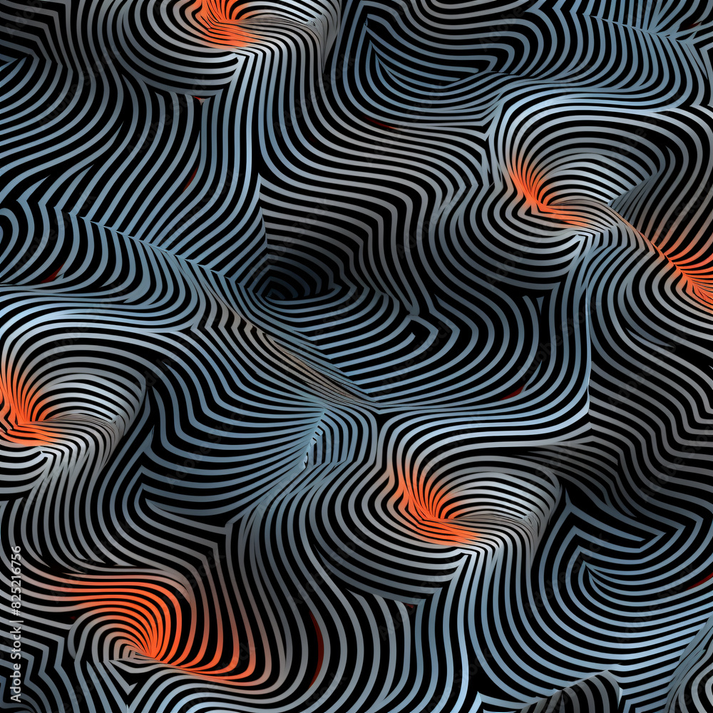 Fototapeta premium Design pattern with interesting nonlinear nonlocal generated AI