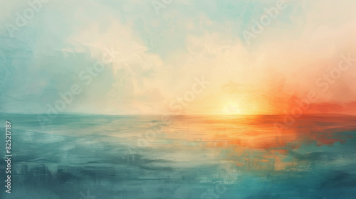 A serene abstract artwork with soft, diffused light and gentle gradients, inspired by the calming warmth of sunlight. photo