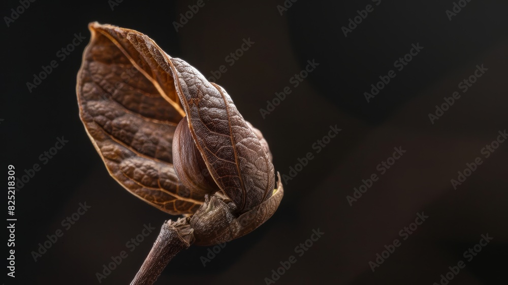 A captivating macro photograph of a coffee bean seedling's delicate leaves unfurling, capturing the intricate details of its veins and textures. A captivating macro photograph of a coffee bean seedling's delicate leaves unfurling, capturing the intricate details of its veins and textures.