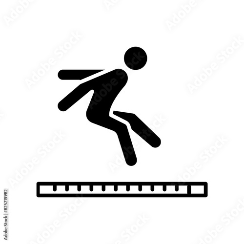 long jump icon. black fill icon