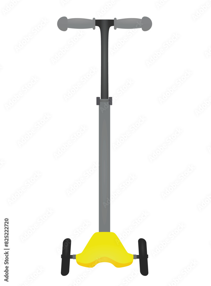 Yellow kids scooter. vector illustration Yellow kids scooter. vector illustration