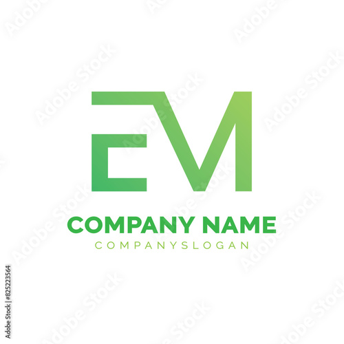 Free Download Letter EM logo design, vector logo design  - GFXLoad
