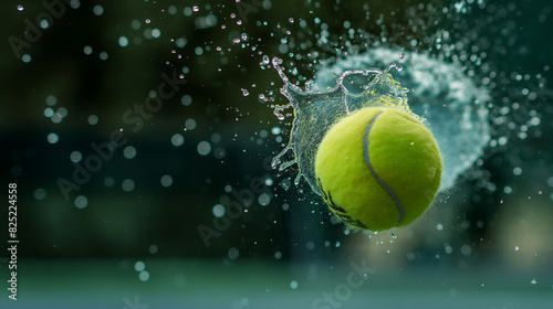 Close-up de bola de tênis, ponto de tênis. Fundo abstrato inicial
