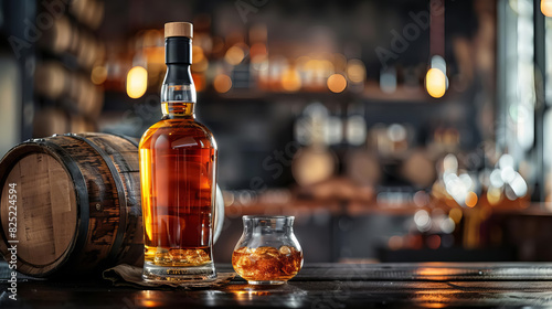 Classic Scotch Whisky Bottle and Glass Set