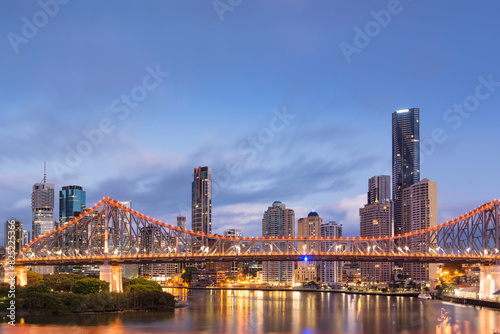 Brisbane CBD And Story Bridge Skyline Queensland